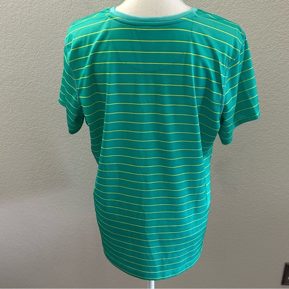 Reel legends Green Striped V-Neck T-Shirt - Picture 2 of 7